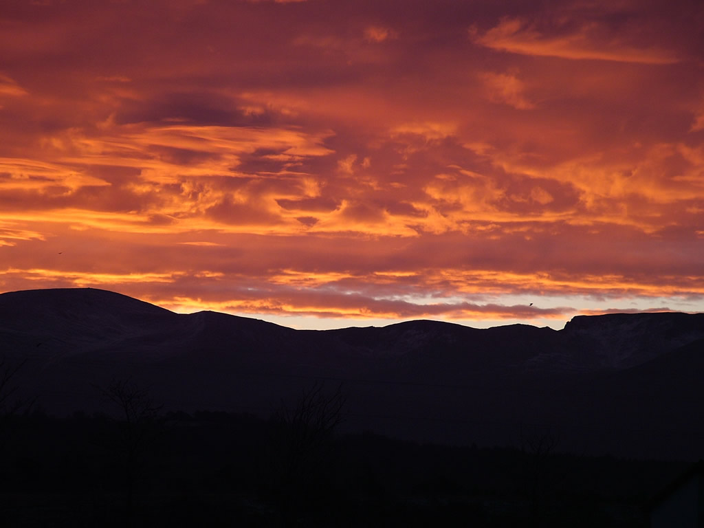 DSCF0182  Sunset over the Cairngorms