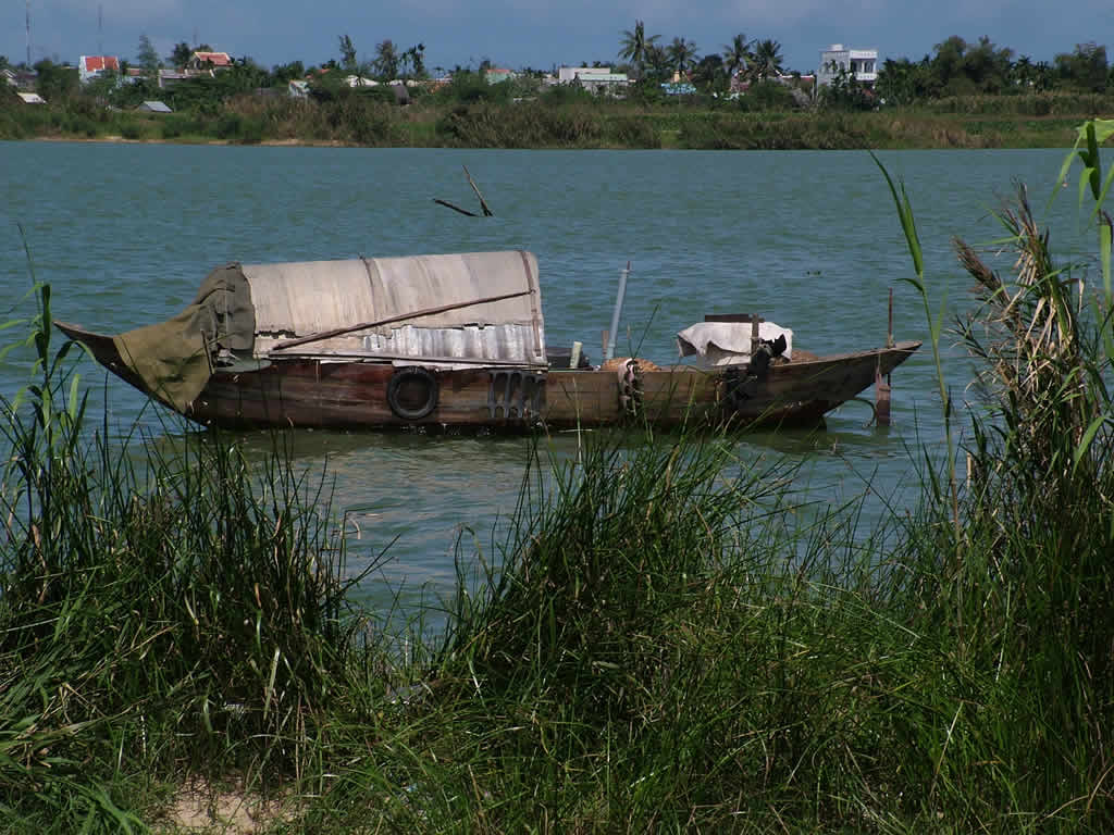 DSCF0175, Boat on Thu Bon River Hoi An